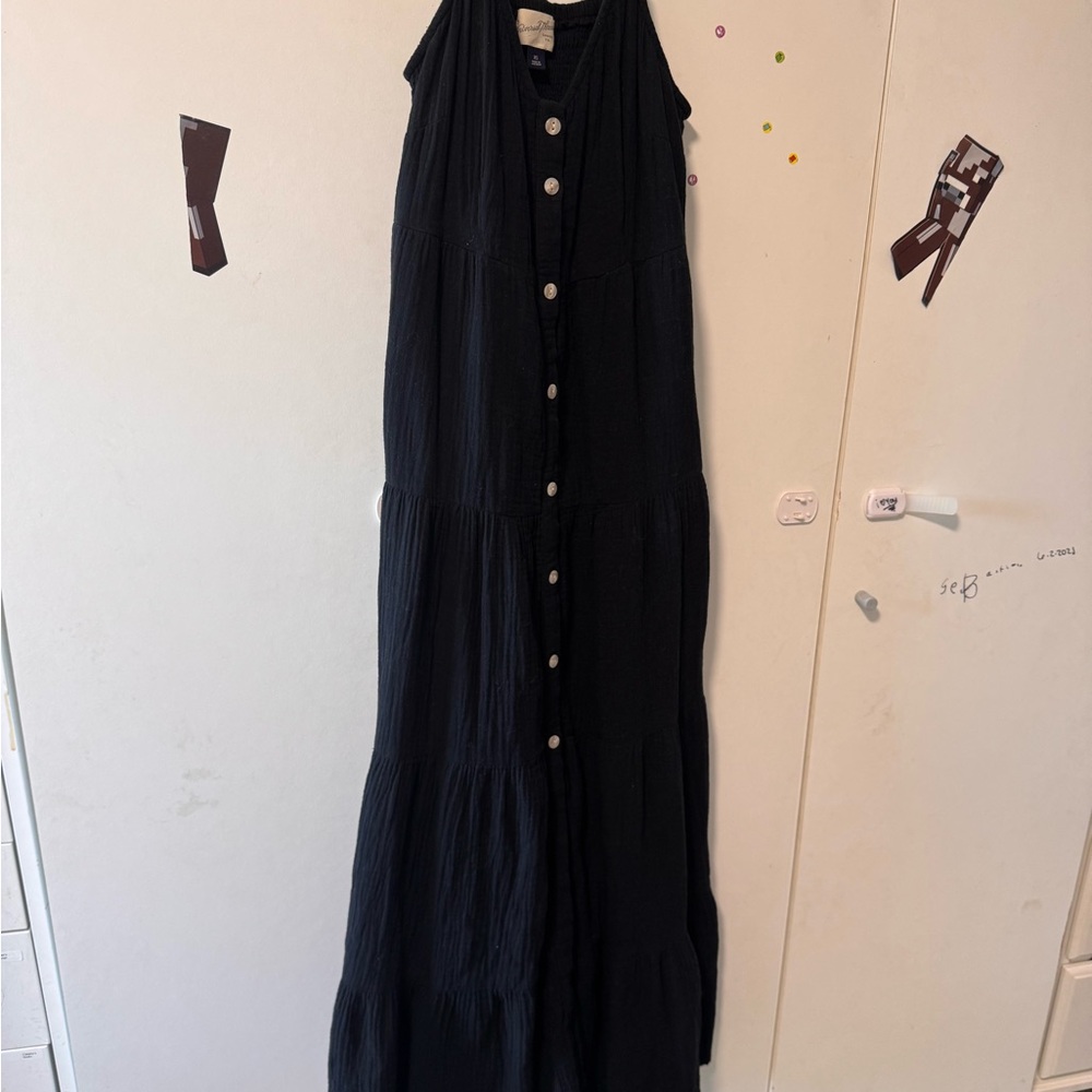 Universal Thread Black Button-Down Maxi Dress